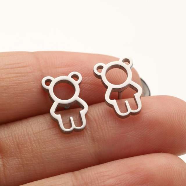 Amazon hot sale chic cheap price stainless steel studs earrings