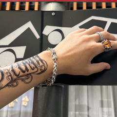Punk trend pixu stainless steel chain bracelet for men