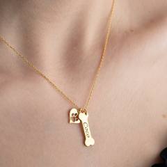 Pet lovers custom engrave name stainless steel necklace