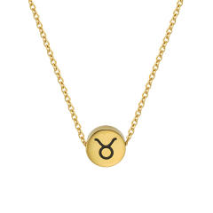 Dainty stainless steel zodiac pendant necklace