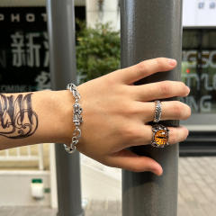 Punk trend pixu stainless steel chain bracelet for men
