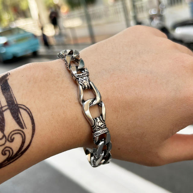 Punk trend stainless steel chain bracelet for men