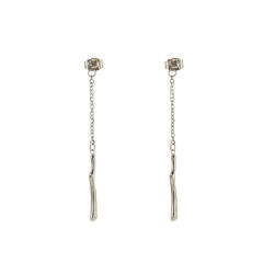 INS bamboo pendant stainless steel earrings