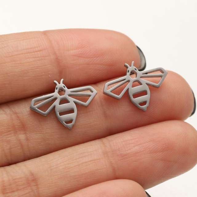 Hiphop cute birds deer animal cheap price stainless steel studs earrings
