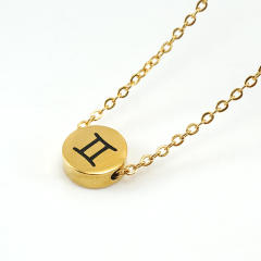 Dainty stainless steel zodiac pendant necklace