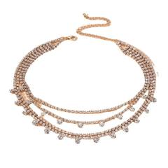 Delicate pave setting cubic zircon layer choker
