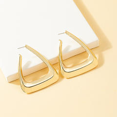 Geometric triangle shape alloy chunky earrings