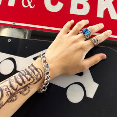 Punk trend stainless steel chain bracelet for men
