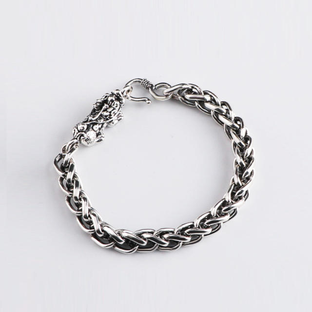 Punk trend pixu stainless steel chain bracelet for men