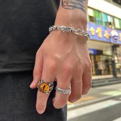 Punk trend pixu stainless steel chain bracelet for men