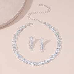 Luxury diamond choker earrings set