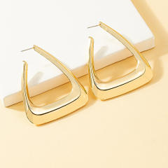 Geometric triangle shape alloy chunky earrings