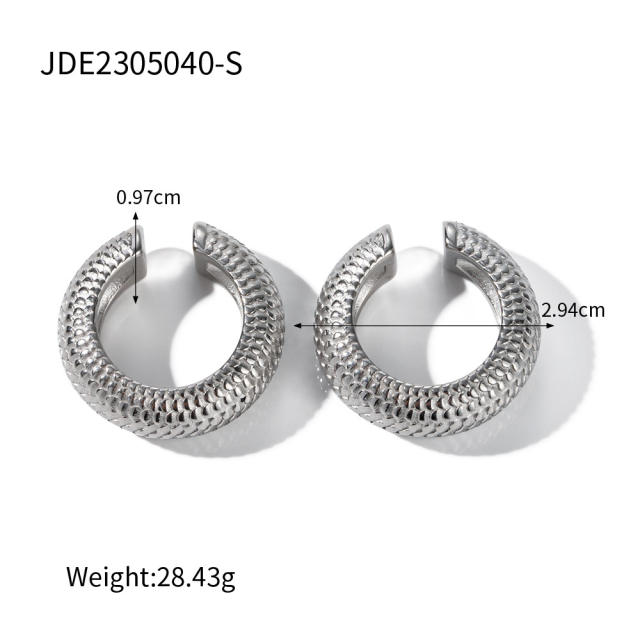 18KG chunky stainless steel ear cuff