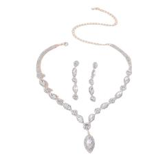 Delicate pave setting cubic zircon copper necklace set
