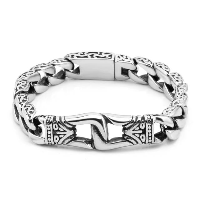 Punk trend stainless steel chain bracelet for men