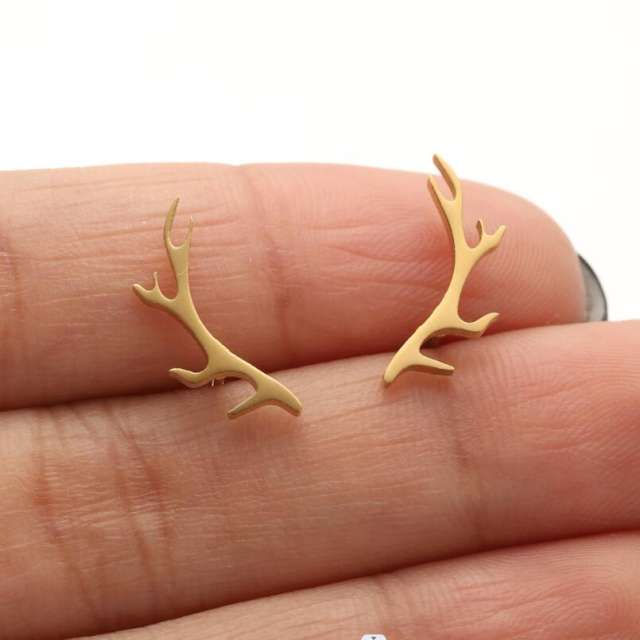 Hiphop cute birds deer animal cheap price stainless steel studs earrings