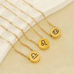 Dainty stainless steel zodiac pendant necklace