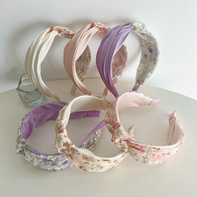 Korean fashion floral knotted headband