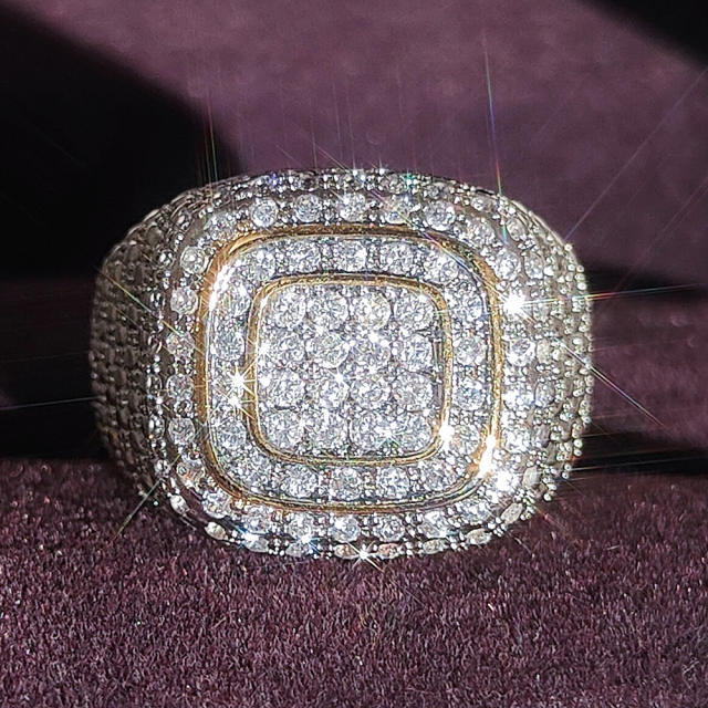Hot sale luxury full diamond rings for men