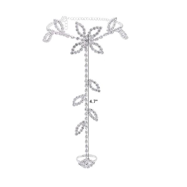 Personality beach trend diamond leaf anklet(1pcs)