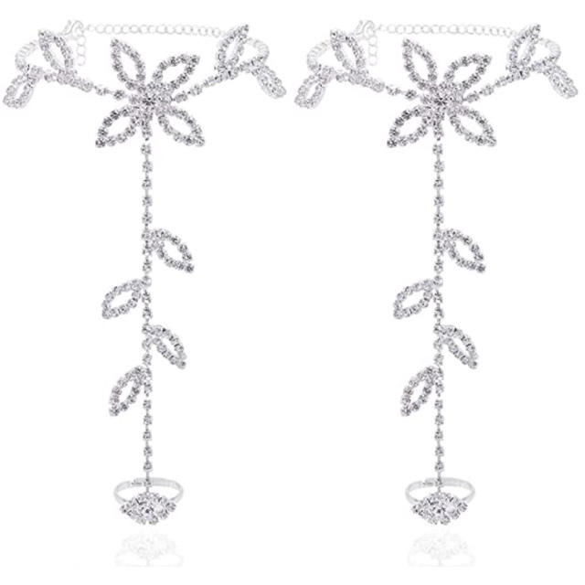 Personality beach trend diamond leaf anklet(1pcs)