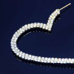 Chunky diamond heart hoop earrings