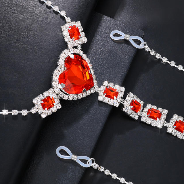 Sexy ruby crystal diamond tassel bodychain