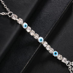 Delicate diamond evil eye chest chain bodychain