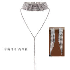 Hot sale diamond choker lariats necklace set