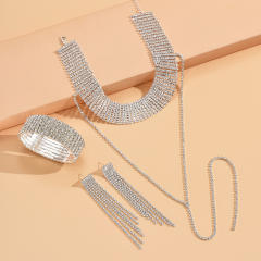 Hot sale diamond choker lariats necklace set