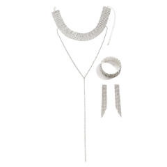 Hot sale diamond choker lariats necklace set
