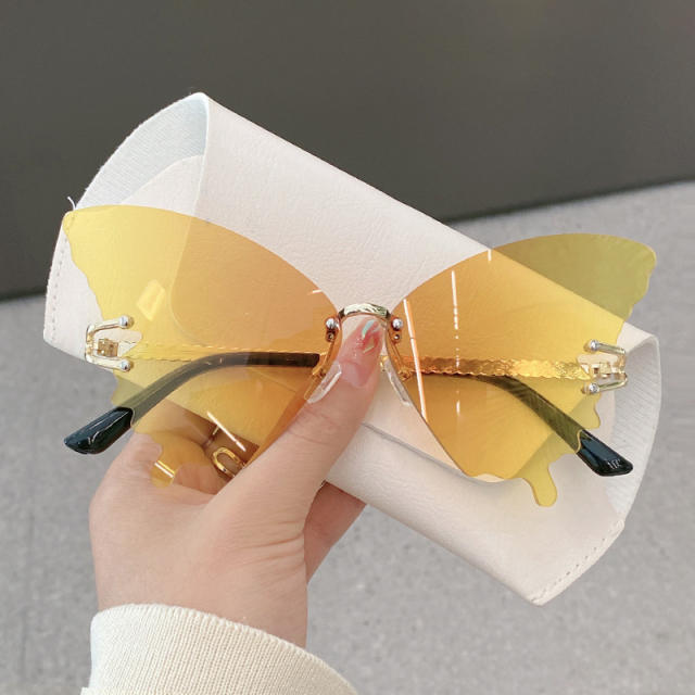 Personality butterfly shape rimless glasses