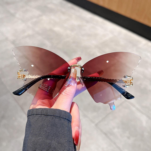Personality butterfly shape rimless glasses