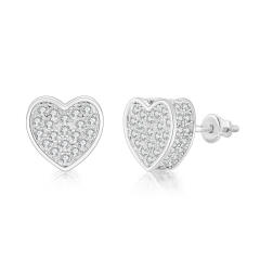 Hiphop full diamond copper studs earring for men