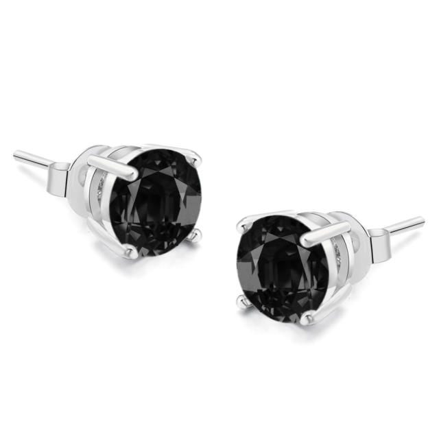 Classic black color cubic zircon copper studs earrings