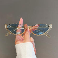 Y2K personlaity half frame cat eye shape sunglasses