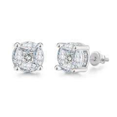 Hiphop full diamond copper studs earring for men