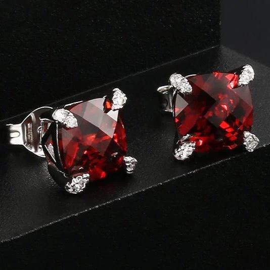 8mm hiphop colorful cubic zircon ear studs for men