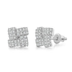 Hiphop full diamond copper studs earring for men