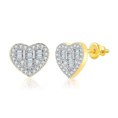 Hiphop full diamond copper studs earring for men