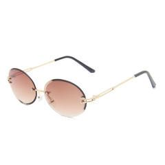 Cute oval shape rimless sunglasses