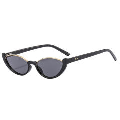 Y2K personlaity half frame cat eye shape sunglasses