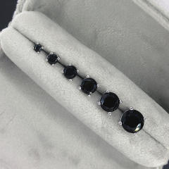 Classic black color cubic zircon copper studs earrings