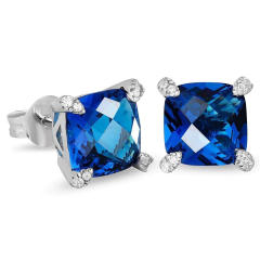 8mm hiphop colorful cubic zircon ear studs for men