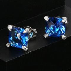 8mm hiphop colorful cubic zircon ear studs for men