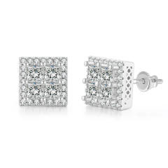 Hiphop full diamond copper studs earring for men