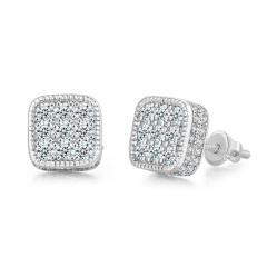 Hiphop full diamond copper studs earring for men