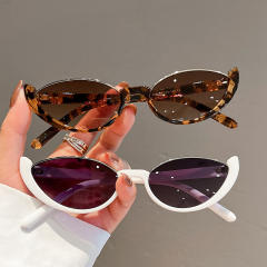 Y2K personlaity half frame cat eye shape sunglasses