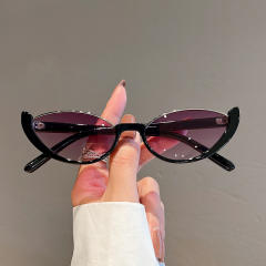 Y2K personlaity half frame cat eye shape sunglasses