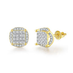 Hiphop full diamond copper studs earring for men